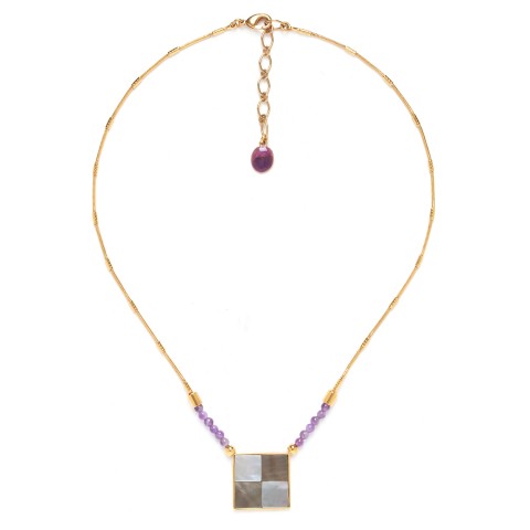 Колье из аметиста и перламутра 15--41522